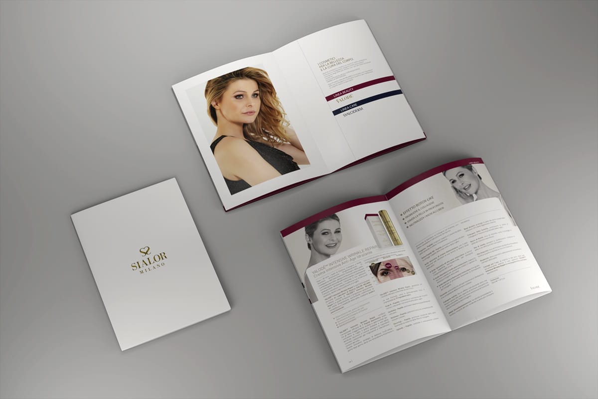 studio grafico brochure per cosmetici milano