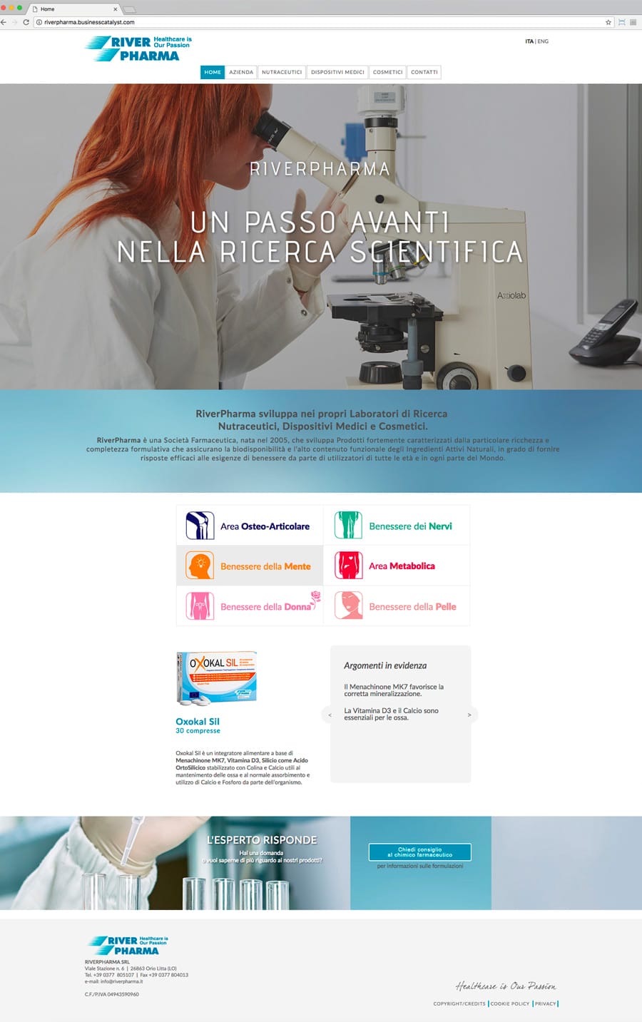 sito web azienda settore farmaceutico